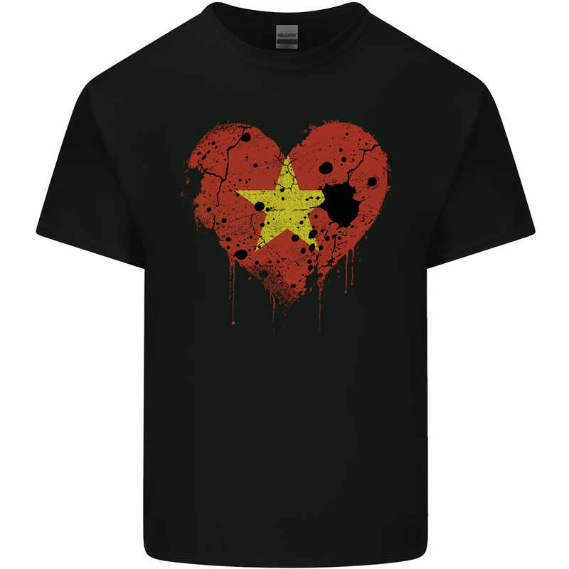 Love Vietnam Flag Vietnamese Day Football Mens Cotton T-Shirt Tee Top Black