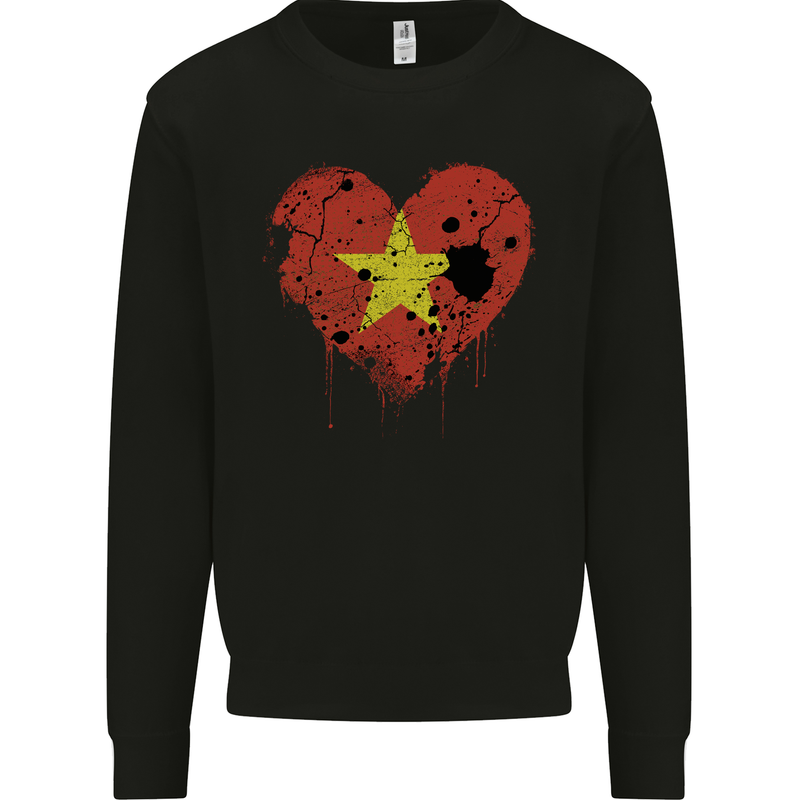 Love Vietnam Flag Vietnamese Day Football Mens Sweatshirt Jumper Black