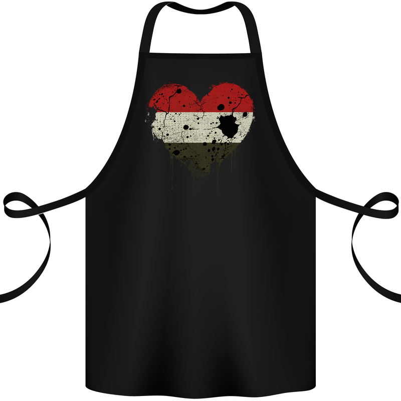 Love Yemen Flag Yemeni Day Football Cotton Apron 100% Organic Black