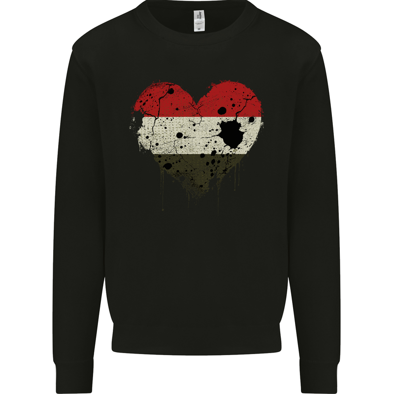 Love Yemen Flag Yemeni Day Football Mens Sweatshirt Jumper Black