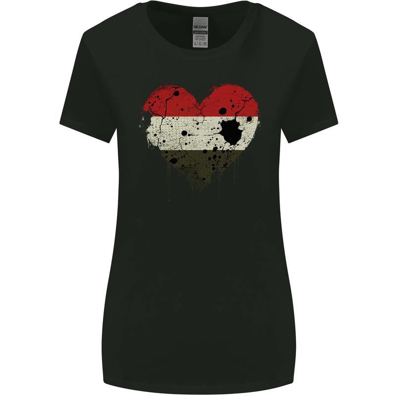 Love Yemen Flag Yemeni Day Football Womens Wider Cut T-Shirt Black