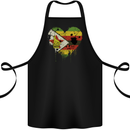 Love Zimbabwe Flag Zimbabwean Day Football Cotton Apron 100% Organic Black
