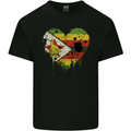 Love Zimbabwe Flag Zimbabwean Day Football Kids T-Shirt Childrens Black