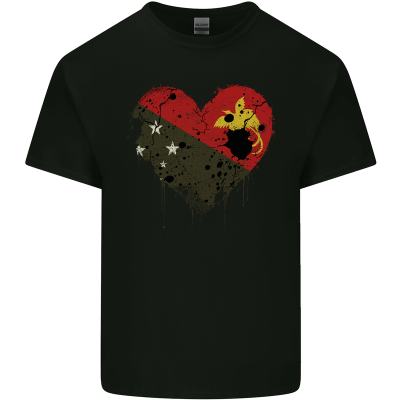 Love  Papua New Guinea Flag Day Football Mens Cotton T-Shirt Tee Top Black