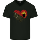 Love  Papua New Guinea Flag Day Football Mens V-Neck Cotton T-Shirt Black