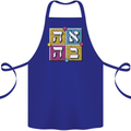 Love in Written in Hebrew Cotton Apron 100% Organic Royal Blue