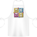 Love in Written in Hebrew Cotton Apron 100% Organic White