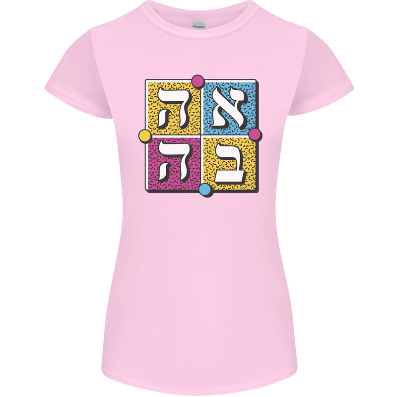Love in Written in Hebrew Womens Petite Cut T-Shirt Light Pink