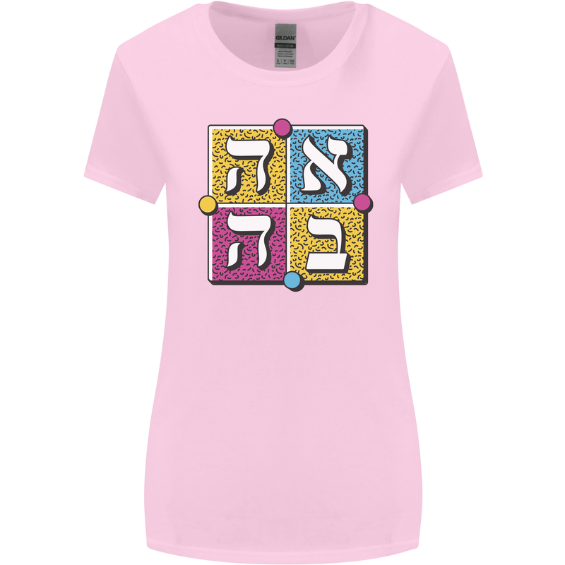 Love in Written in Hebrew Womens Wider Cut T-Shirt Light Pink