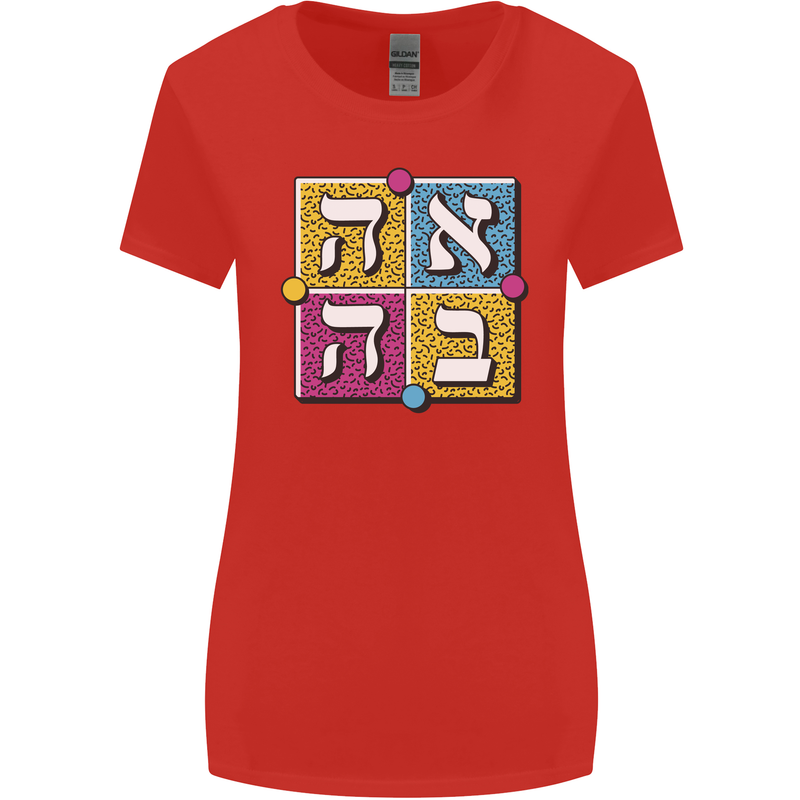 Love in Written in Hebrew Womens Wider Cut T-Shirt Red