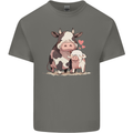 Love is a Cow and Pig Mens Cotton T-Shirt Tee Top Charcoal