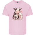 Love is a Cow and Pig Mens Cotton T-Shirt Tee Top Light Pink