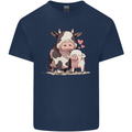 Love is a Cow and Pig Mens Cotton T-Shirt Tee Top Navy Blue