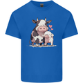 Love is a Cow and Pig Mens Cotton T-Shirt Tee Top Royal Blue