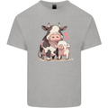 Love is a Cow and Pig Mens Cotton T-Shirt Tee Top Sports Grey