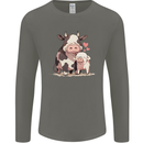 Love is a Cow and Pig Mens Long Sleeve T-Shirt Charcoal