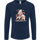 Love is a Cow and Pig Mens Long Sleeve T-Shirt Navy Blue