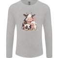 Love is a Cow and Pig Mens Long Sleeve T-Shirt Sports Grey