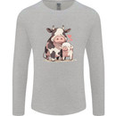 Love is a Cow and Pig Mens Long Sleeve T-Shirt Sports Grey