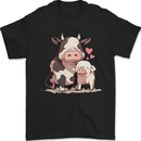 Love is a Cow and Pig Mens T-Shirt 100% Cotton Black