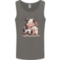 Love is a Cow and Pig Mens Vest Tank Top Charcoal