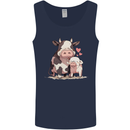 Love is a Cow and Pig Mens Vest Tank Top Navy Blue