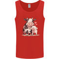 Love is a Cow and Pig Mens Vest Tank Top Red