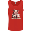 Love is a Cow and Pig Mens Vest Tank Top Red