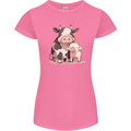 Love is a Cow and Pig Womens Petite Cut T-Shirt Azalea