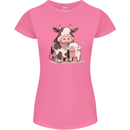 Love is a Cow and Pig Womens Petite Cut T-Shirt Azalea