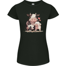 Love is a Cow and Pig Womens Petite Cut T-Shirt Black