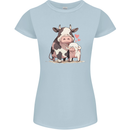 Love is a Cow and Pig Womens Petite Cut T-Shirt Light Blue