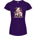Love is a Cow and Pig Womens Petite Cut T-Shirt Purple