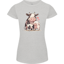 Love is a Cow and Pig Womens Petite Cut T-Shirt Sports Grey