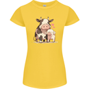 Love is a Cow and Pig Womens Petite Cut T-Shirt Yellow