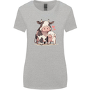 Love is a Cow and Pig Womens Wider Cut T-Shirt Sports Grey