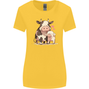 Love is a Cow and Pig Womens Wider Cut T-Shirt Yellow