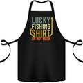 Lucky Fishing Shirt Do Not Wash Funny 2 Cotton Apron 100% Organic Black