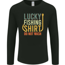 Lucky Fishing Shirt Do Not Wash Funny 2 Mens Long Sleeve T-Shirt Black