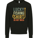 Lucky Fishing Shirt Do Not Wash Funny 2 Mens Sweatshirt Jumper Black