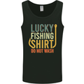 Lucky Fishing Shirt Do Not Wash Funny 2 Mens Vest Tank Top Black
