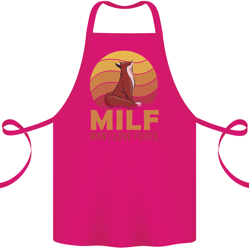 MILF Man I Love Foxes Fox Cotton Apron 100% Organic Pink