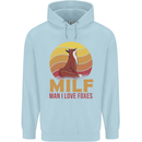 MILF Man I Love Foxes Fox Mens 80% Cotton Hoodie Light Blue