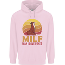 MILF Man I Love Foxes Fox Mens 80% Cotton Hoodie Light Pink