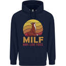 MILF Man I Love Foxes Fox Mens 80% Cotton Hoodie Navy Blue