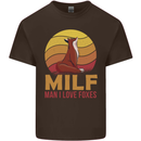 MILF Man I Love Foxes Fox Mens Cotton T-Shirt Tee Top Dark Chocolate