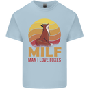 MILF Man I Love Foxes Fox Mens Cotton T-Shirt Tee Top Light Blue