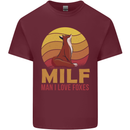 MILF Man I Love Foxes Fox Mens Cotton T-Shirt Tee Top Maroon