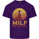 MILF Man I Love Foxes Fox Mens Cotton T-Shirt Tee Top Purple
