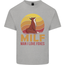 MILF Man I Love Foxes Fox Mens Cotton T-Shirt Tee Top Sports Grey